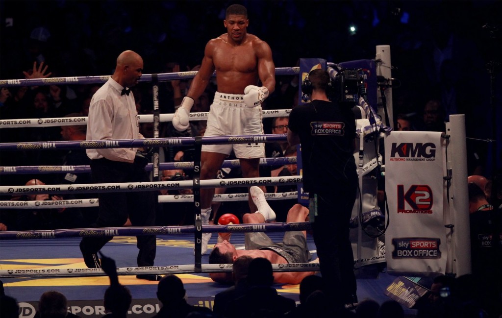 JOshua-Klicsko meccs a Wembleyben (Fotó: EPA/Sean Dempsey)