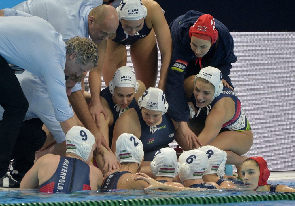 A magyar válogatott a budapesti vízilabda Európa-bajnokság női tornáján a harmadik helyért játszott Hollandia - Magyarország mérkőzésen a Duna Arénában 2020. január 25-én (Fotó: MTI/Czagány Balázs)