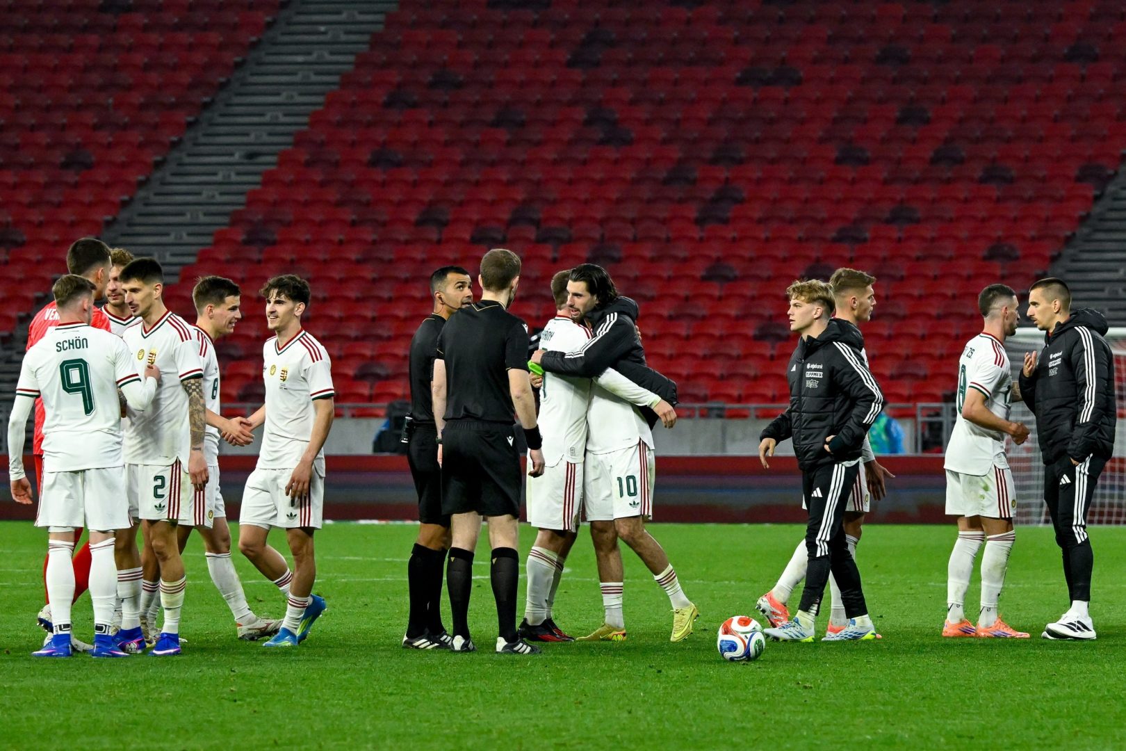 Magyarország - Szlovénia felkészülési labdarúgó-mérkőzés a Puskás Arénában 2026. március 28-án. A magyar válogatott 1-0-ra győzött.  MTI