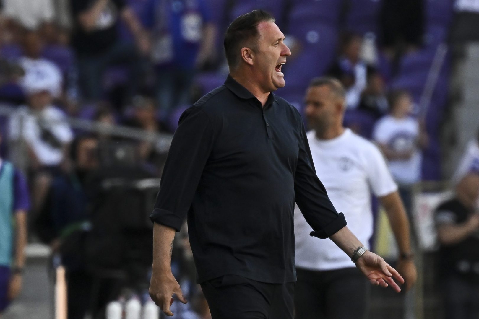 Robbie Keane, a Ferencváros vezetőedzője a labdarúgó Fizz Liga 32. fordulójában játszott Újpest FC - Ferencvárosi TC mérkőzésen a Szusza Ferenc Stadionban 2026. május 3-án.  MTI/Hegedüs Róbert